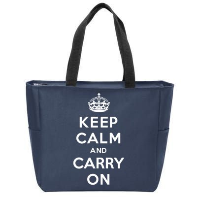 Keep Calm And Carry On Zip Tote Bag
