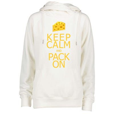 Keep Calm And Pack On Gift Womens Funnel Neck Pullover Hood