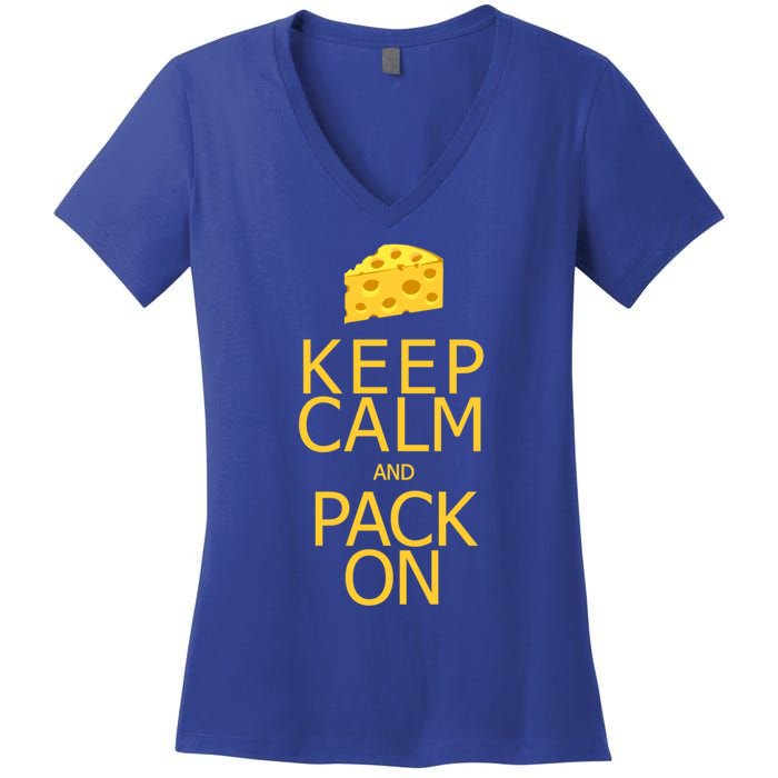 Keep Calm And Pack On Gift Women's V-Neck T-Shirt