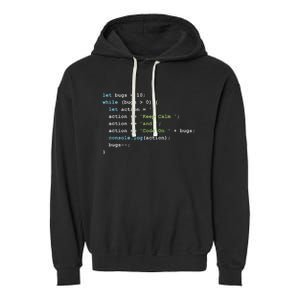 Keep Calm And Code On In JavaScript Garment-Dyed Fleece Hoodie