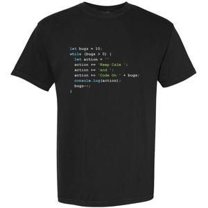 Keep Calm And Code On In JavaScript Garment-Dyed Heavyweight T-Shirt