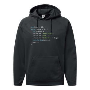 Keep Calm And Code On In JavaScript Performance Fleece Hoodie