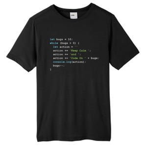 Keep Calm And Code On In JavaScript Tall Fusion ChromaSoft Performance T-Shirt