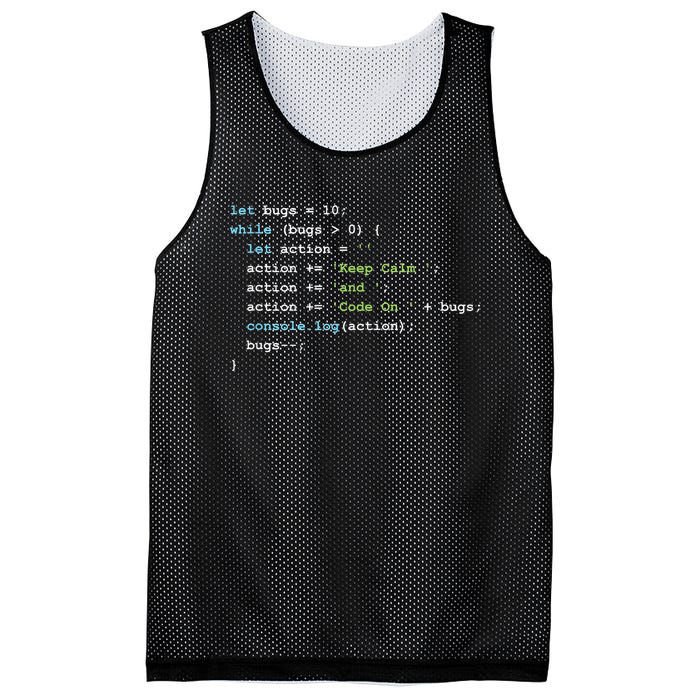 Keep Calm And Code On In JavaScript Mesh Reversible Basketball Jersey Tank