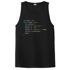 Keep Calm And Code On In JavaScript PosiCharge Competitor Tank