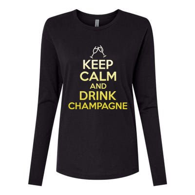 Keep Calm And Champagne Funny Ing Wine Pun Gift Womens Cotton Relaxed Long Sleeve T-Shirt