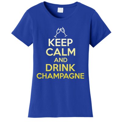 Keep Calm And Champagne Funny Ing Wine Pun Gift Women's T-Shirt