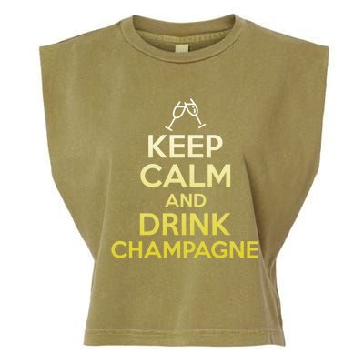 Keep Calm And Champagne Funny Ing Wine Pun Gift Garment-Dyed Women's Muscle Tee