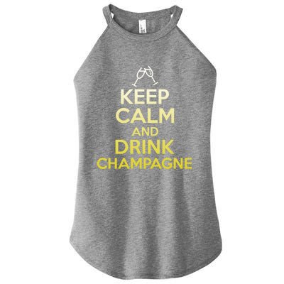 Keep Calm And Champagne Funny Ing Wine Pun Gift Women's Perfect Tri Rocker Tank