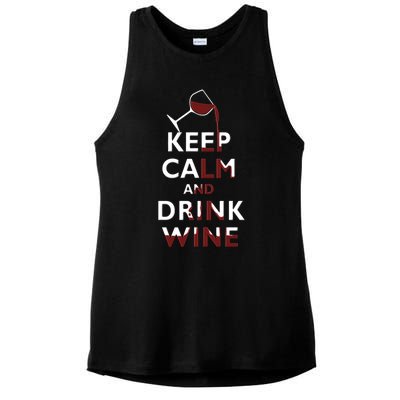 Keep Calm And Red Wine Er Lover Funny Ing Cool Gift Ladies PosiCharge Tri-Blend Wicking Tank