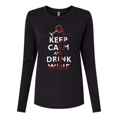 Keep Calm And Red Wine Er Lover Funny Ing Cool Gift Womens Cotton Relaxed Long Sleeve T-Shirt