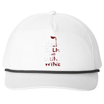 Keep Calm And Red Wine Er Lover Funny Ing Cool Gift Snapback Five-Panel Rope Hat