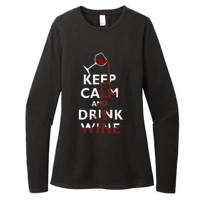 Keep Calm And Red Wine Er Lover Funny Ing Cool Gift Womens CVC Long Sleeve Shirt