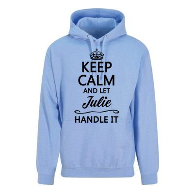 Keep Calm And Let Julie Handle It Funny Name Unisex Surf Hoodie