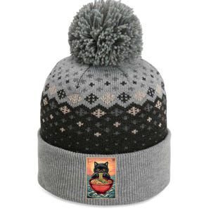 Kawaii Cat Anime Cat Ramen Graphic Japanese The Baniff Cuffed Pom Beanie