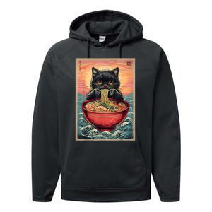 Kawaii Cat Anime Cat Ramen Graphic Japanese Performance Fleece Hoodie