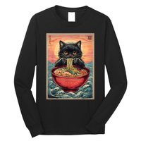 Kawaii Cat Anime Cat Ramen Graphic Japanese Long Sleeve Shirt