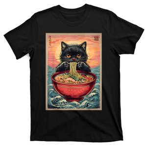 Kawaii Cat Anime Cat Ramen Graphic Japanese T-Shirt