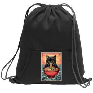 Kawaii Cat Anime Cat Ramen Graphic Japanese Sweatshirt Cinch Pack Bag