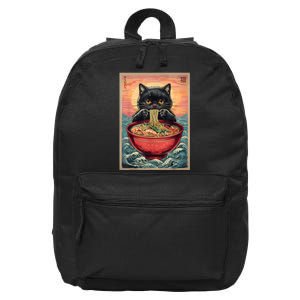 Kawaii Cat Anime Cat Ramen Graphic Japanese 16 in Basic Backpack