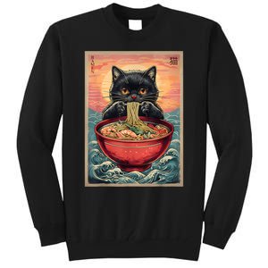 Kawaii Cat Anime Cat Ramen Graphic Japanese Tall Sweatshirt