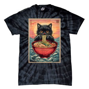 Kawaii Cat Anime Cat Ramen Graphic Japanese Tie-Dye T-Shirt