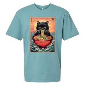 Kawaii Cat Anime Cat Ramen Graphic Japanese Sueded Cloud Jersey T-Shirt