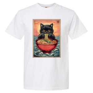 Kawaii Cat Anime Cat Ramen Graphic Japanese Garment-Dyed Heavyweight T-Shirt