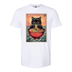 Kawaii Cat Anime Cat Ramen Graphic Japanese Softstyle CVC T-Shirt