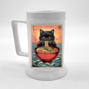 Kawaii Cat Anime Cat Ramen Graphic Japanese Beer Stein