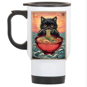 Kawaii Cat Anime Cat Ramen Graphic Japanese Stainless Steel Travel Mug