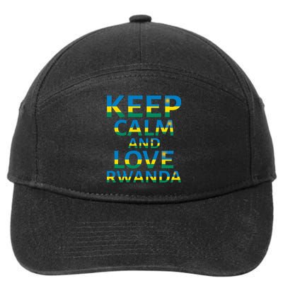 Keep Calm And Love Rwanda 7-Panel Snapback Hat
