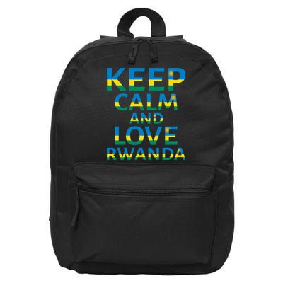 Keep Calm And Love Rwanda 16 in Basic Backpack