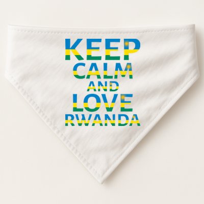 Keep Calm And Love Rwanda USA-Made Doggie Bandana