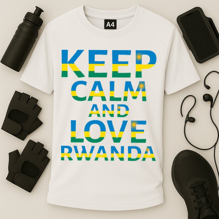 Keep Calm And Love Rwanda Cooling Performance Crew T-Shirt