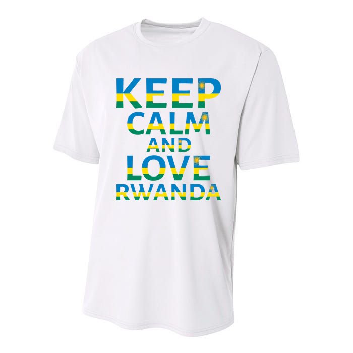 Keep Calm And Love Rwanda Youth Performance Sprint T-Shirt