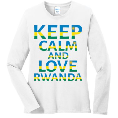 Keep Calm And Love Rwanda Ladies Long Sleeve Shirt