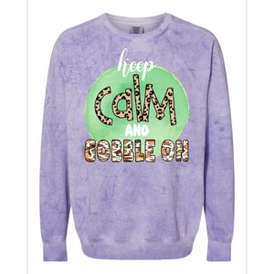 Keep Calm And Gobble On Fall Holiday Colorblast Crewneck Sweatshirt