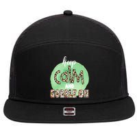 Keep Calm And Gobble On Fall Holiday 7 Panel Mesh Trucker Snapback Hat