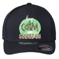 Keep Calm And Gobble On Fall Holiday Flexfit Unipanel Trucker Cap