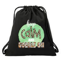 Keep Calm And Gobble On Fall Holiday Drawstring Bag
