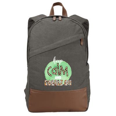 Keep Calm And Gobble On Fall Holiday Cotton Canvas Backpack