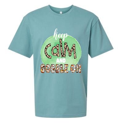 Keep Calm And Gobble On Fall Holiday Sueded Cloud Jersey T-Shirt