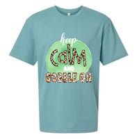 Keep Calm And Gobble On Fall Holiday Sueded Cloud Jersey T-Shirt