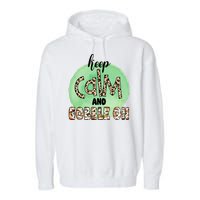 Keep Calm And Gobble On Fall Holiday Garment-Dyed Fleece Hoodie