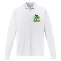 Keep Calm And Gobble On Fall Holiday Performance Long Sleeve Polo