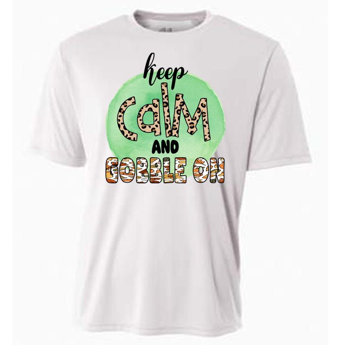 Keep Calm And Gobble On Fall Holiday Cooling Performance Crew T-Shirt