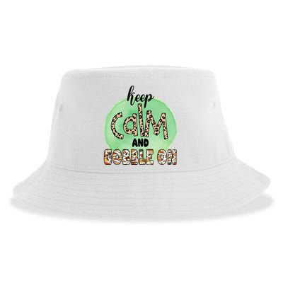 Keep Calm And Gobble On Fall Holiday Sustainable Bucket Hat