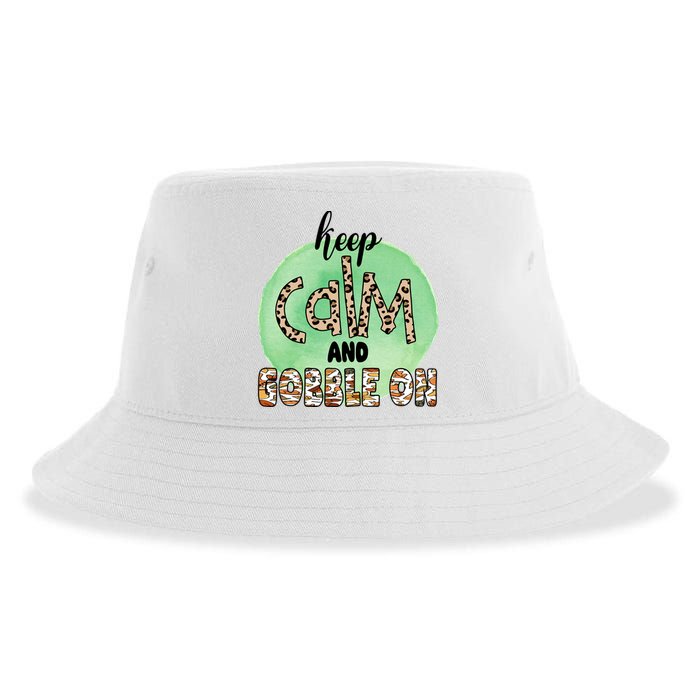 Keep Calm And Gobble On Fall Holiday Sustainable Bucket Hat