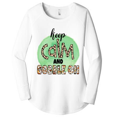 Keep Calm And Gobble On Fall Holiday Women's Perfect Tri Tunic Long Sleeve Shirt